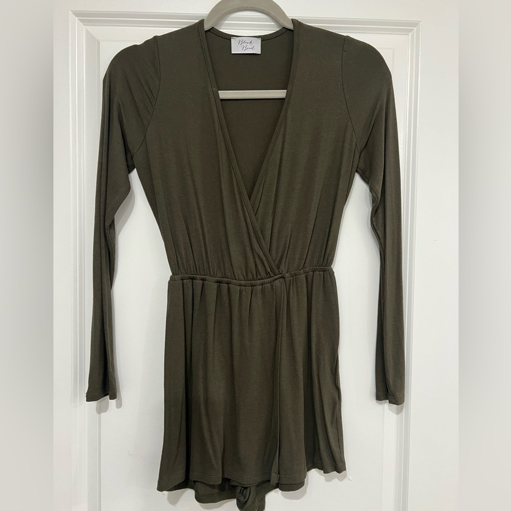 Olive green long sleeve romper for sale